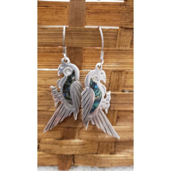 Silver Parrot Earrings Vintage Silver Mexican 925 - Picture 4 of 10